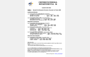 Critérium Fédéral Tour 3 - 01/02/2026 (2e week-end)