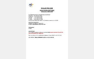 Evalue Ping 2026 à Nice Dufy