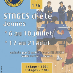 Stage Jeunes 26-D - 17-21/08/2026 9h à 17h  à Falcoz